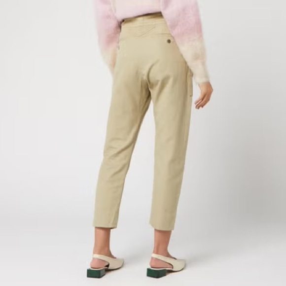 Isabel Marant Etoile Raluni Cropped Pouch Pocket Pants in Light Beige 34 US 2 - Picture 3 of 16